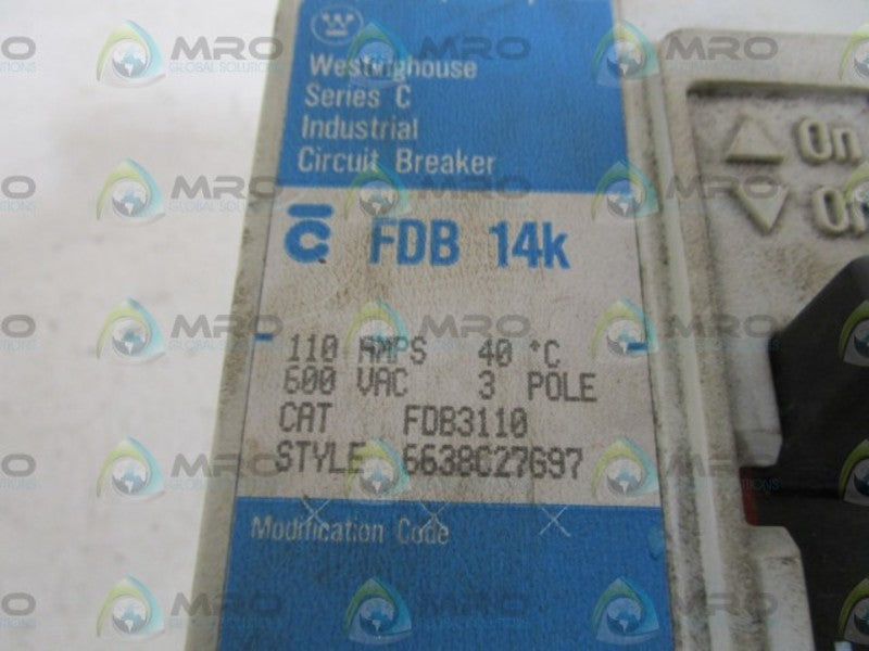 WESTINGHOUSE FDB3110 (CHIPPED AS PICTURED) UNMP