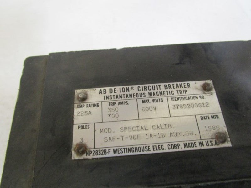 WESTINGHOUSE CIRCUIT BREAKER 458D067G03 UNMP