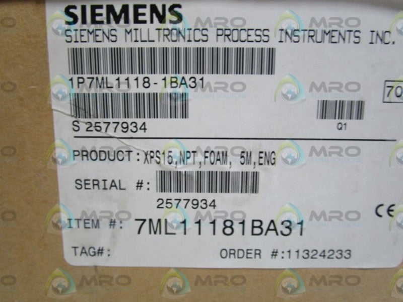 SIEMENS ULTRASONIC TRANSDUCER 7ML1118-1BA31 NSFS