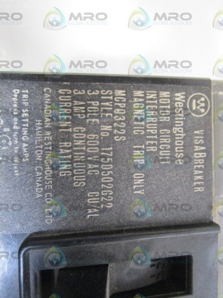 WESTINGHOUSE 3AMPS CIRCUIT BREAKER MCP0322S NSNP