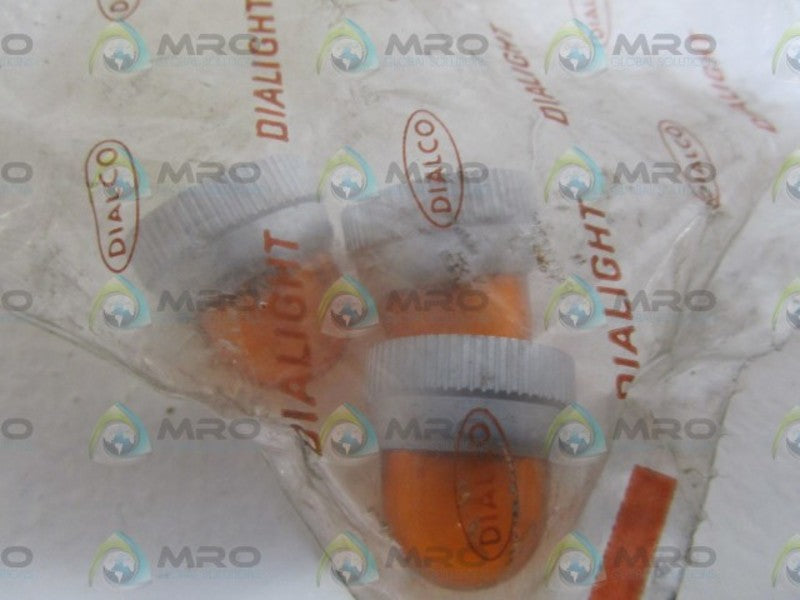 LOT OF 3 DIALIGHT AMBER LENS CAP 125-1133-403 NSNP IN BAG