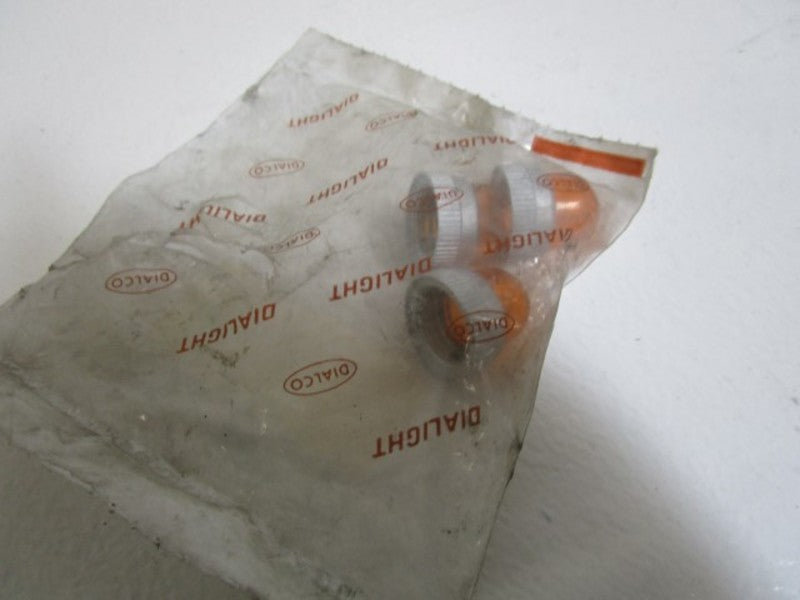 LOT OF 3 DIALIGHT AMBER LENS CAP 125-1133-403 NSNP IN BAG
