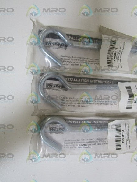 LOT OF 3 WESTWARD HOOK BOLT 4PB84 NSNP IN BAG