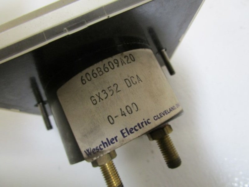 WESCHLER ELECTRIC PANEL METER 0-400DC AMPS GX352 DCA NSMP