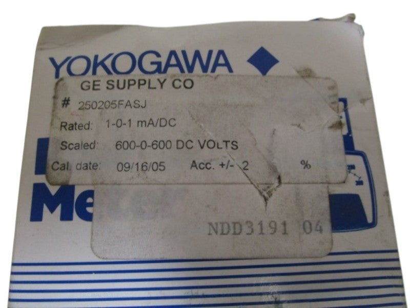 GENERAL ELECTRIC PANEL METER 600-0-600 DC VOLTS 250205FASJ NSMP