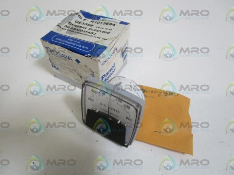GENERAL ELECTRIC PANEL METER 600-0-600 DC VOLTS 250205FASJ NSMP