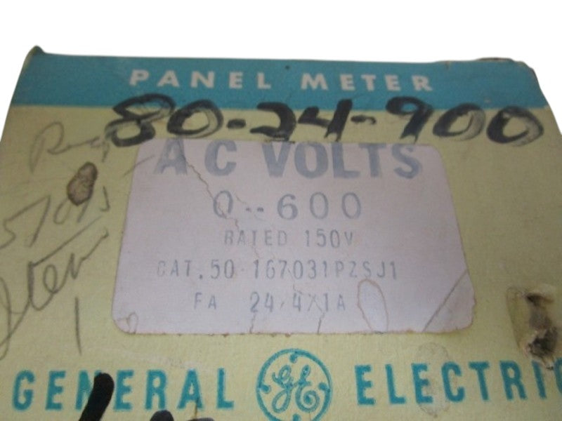 GENERAL ELECTRIC 0-600 AC VOLTS PANEL METER 50-167031PZSJ1 NSMP