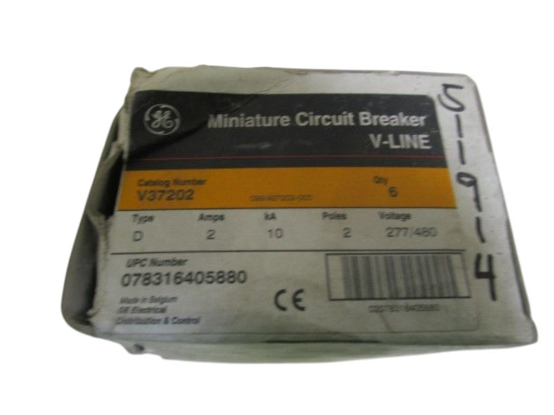LOT OF 6 GENERAL ELECTRIC MINI CIRCUIT BREAKER V37202 NSMP