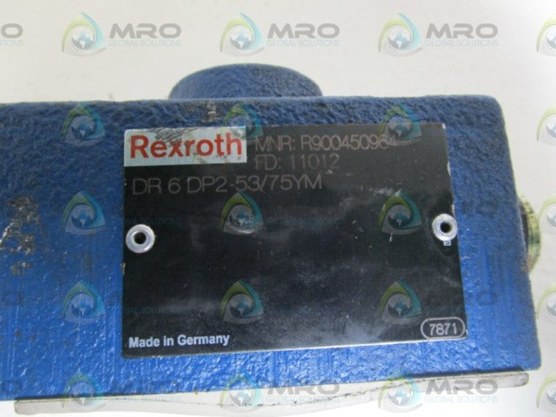 REXROTH PRESSURE REDUCING DIRECTIONAL VALVE DR6DP2-53/75YM NSNP