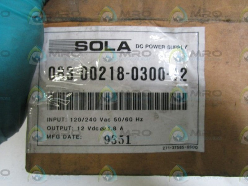 SOLA DC POWER SUPPLY 083-00218-0300-12 NSMP
