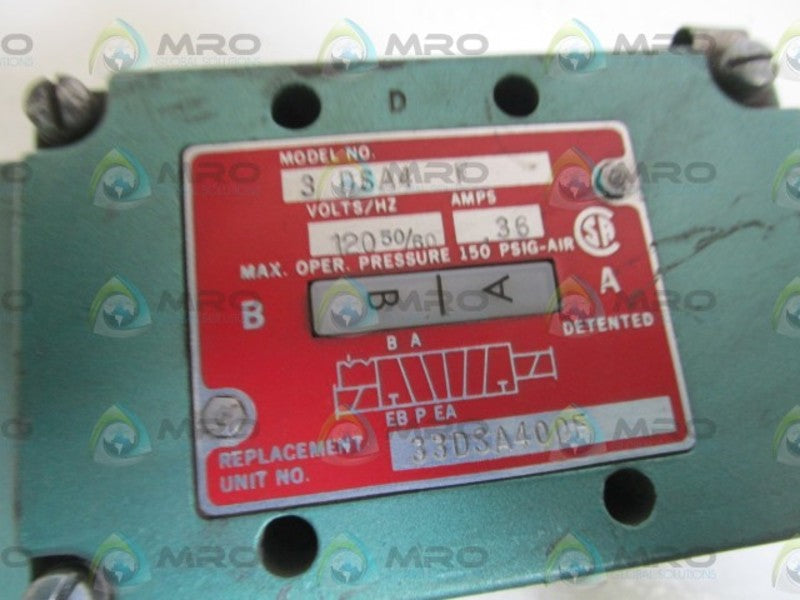 NUMATICS SOLENOID VALVE 3DSA4F UNMP