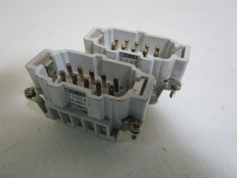 LOT OF 2 PHOENIX CONTACT MALE PLUG 17 71 22 8 NSNP