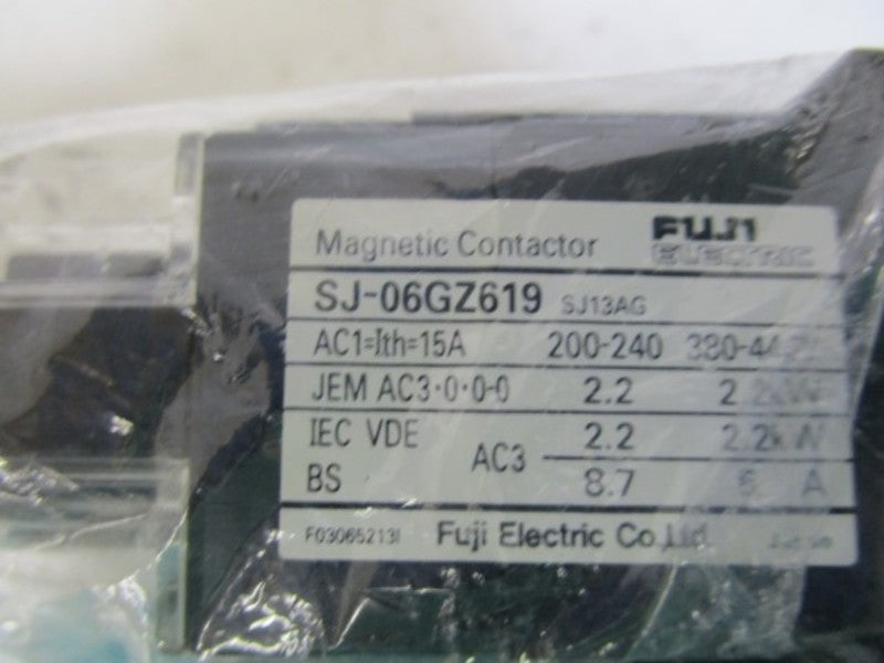 FUJI ELECTRIC MAGNETIC CONTACTOR SJ-06GZ619 NSNP IN BAG