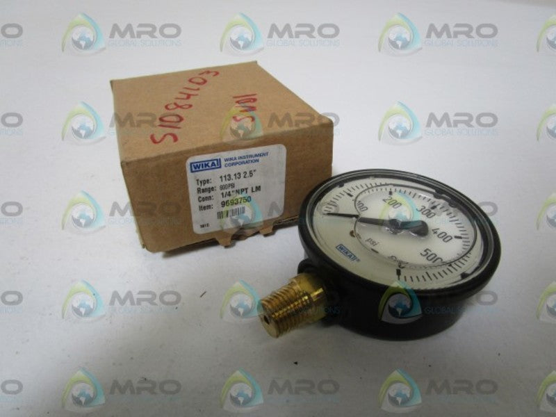 WIKA GAUGE 113.13 2.5" 600PSI 1/4" NPT LM 9693750 NSMP