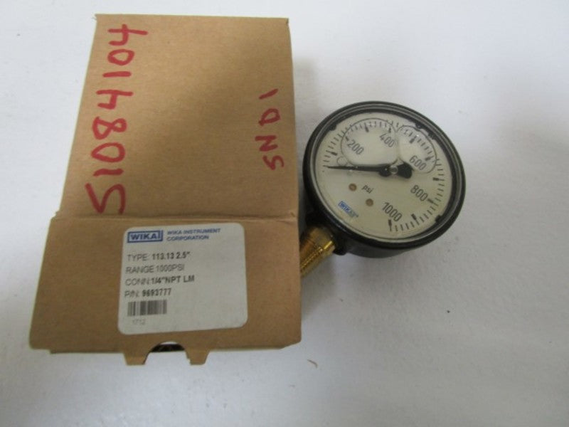 WIKA GAUGE 113.13 2.5" 1000PSI 1/4" NPT LM 9693777 NSMP