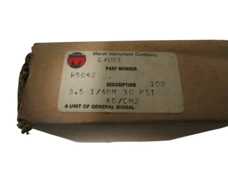 MARSH PRESSURE GAUGE 30PSI W5042 NSMP