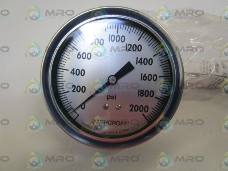 ASHCROFT PRESSURE GAUGE 2000PSI 351009SW02B-2000#  NSMP