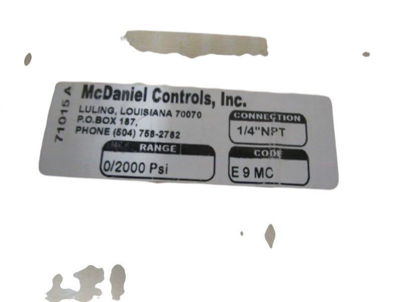 MCDANIELS CONTROLS E9MC PRESSURE GAUGE 1/4" 0/2000 PSI NSMP