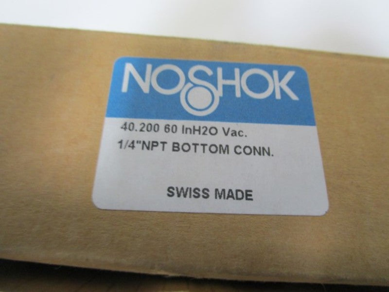 NOSHOK 1/4" NPT PRESSURE GAUGE   40.200 60 InH2O VAC. NSMP