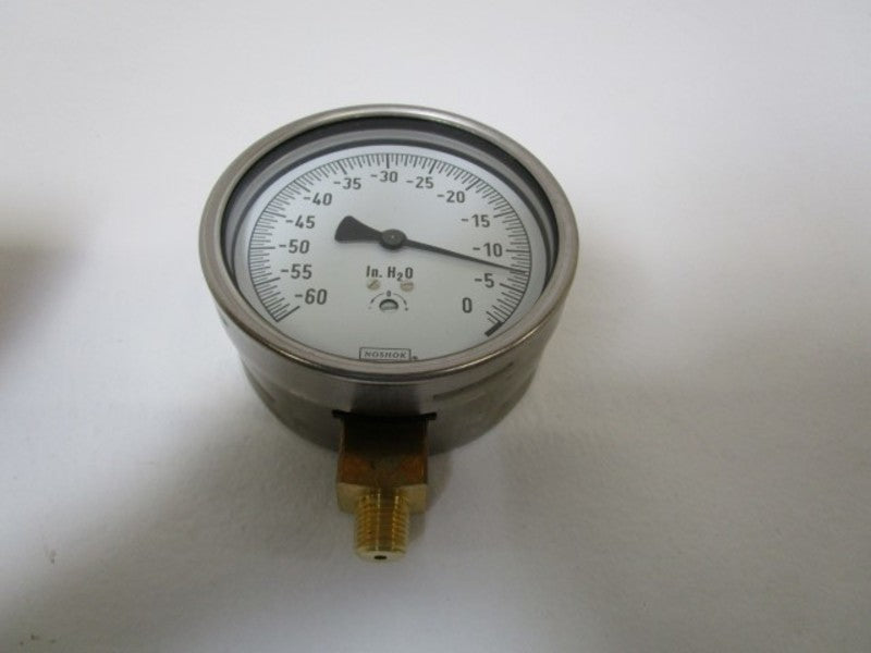 NOSHOK 1/4" NPT PRESSURE GAUGE   40.200 60 InH2O VAC. NSMP