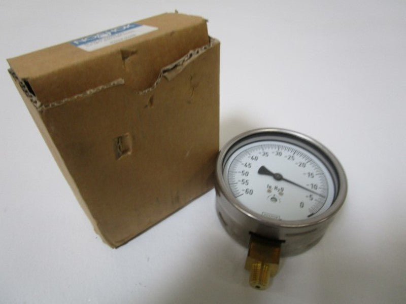 NOSHOK 1/4" NPT PRESSURE GAUGE   40.200 60 InH2O VAC. NSMP