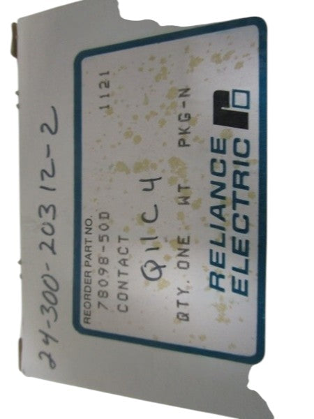 RELIANCE ELECTRIC AUXILIARY CONTACT 78098-50D NSMP