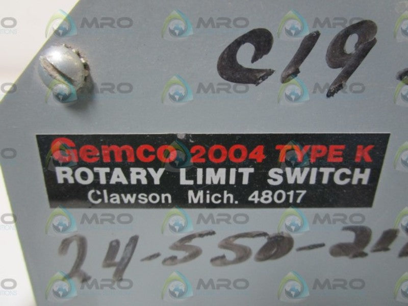 GEMCO ROTARY LIMIT SWITCH 2004 TYPE:K 402-R357-A NSNP