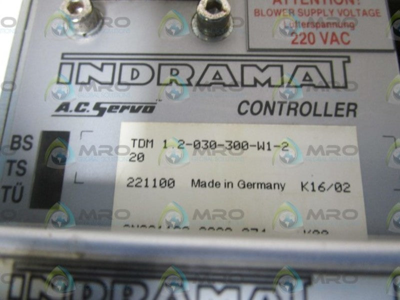 INDRAMAT TDM1.2-030-300-W1-220 AC SERVO CONTROLLER DRIVE UNMP