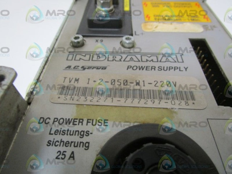 INDRAMAT TVM1.2-50-220/300-W1-220/380 AC SERVO POWER SUPPLY UNMP