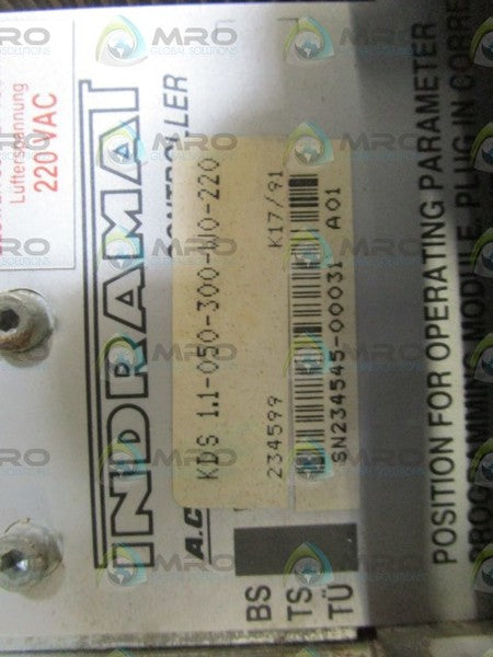 INDRAMAT KDS1.1-050-300-W0-220 AC SERVO CONTROLLER UNMP