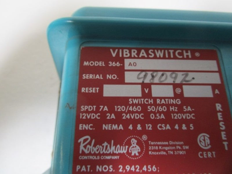 ROBERTSHAW VIBRASWITCH 366-A0 UNMP