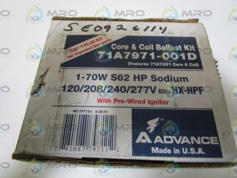 ADVANCE CORE & COIL BALLAST KIT 71A7971-001D * NEW IN BOX *