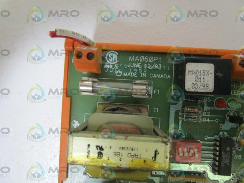 MICRO AUTOMATION INC. CONTROL RELAY MA060P1 UNMP