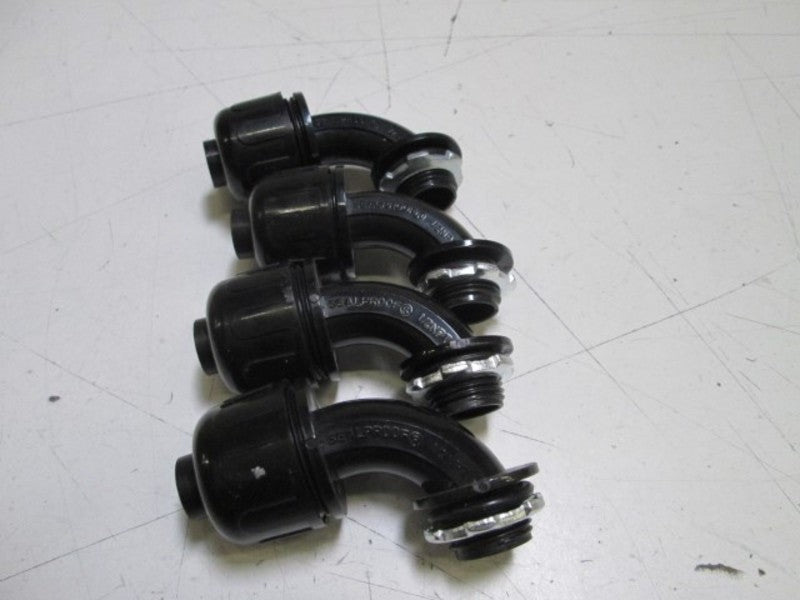 LOT OF 4 THE SEAL PROOF RIGHT ANGLE CONNECTORS (BLACK) 1/2" 8417 NSMP