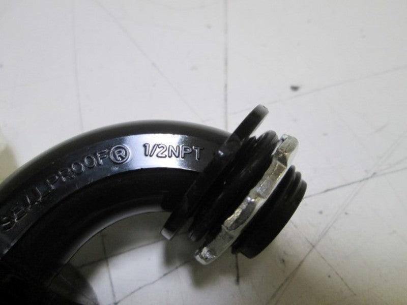 LOT OF 4 THE SEAL PROOF RIGHT ANGLE CONNECTORS (BLACK) 1/2" 8417 NSMP