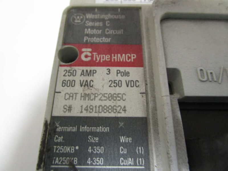 WESTINGHOUSE HMCP250G5C CIRCUIT BREAKER 250A REMANUFACTURED