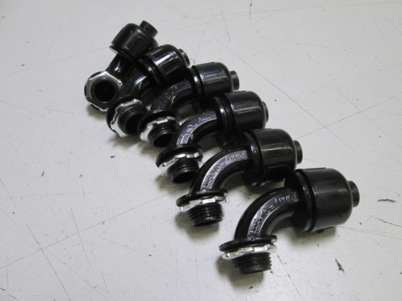 LOT OF 6 THE SEAL PROOF RIGHT ANGLE CONNECTORS (BLACK) 1/2" 8417 NSMP