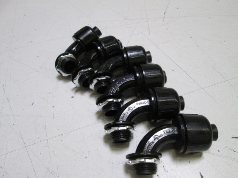 LOT OF 6 THE SEAL PROOF RIGHT ANGLE CONNECTORS (BLACK) 1/2" 8417 NSMP