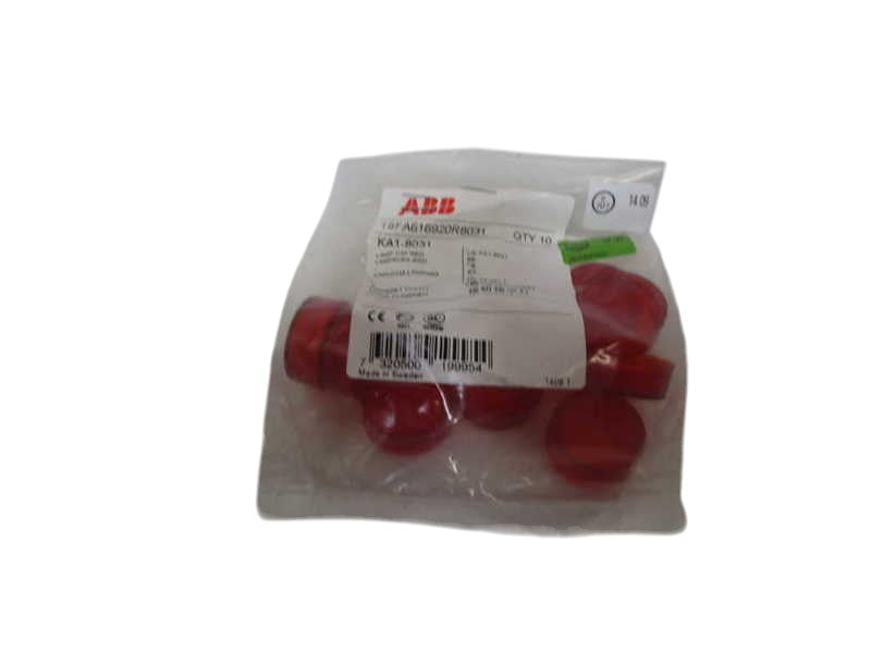 LOT OF 10 ABB LAMP CAP RED KA1-8031 NSMP