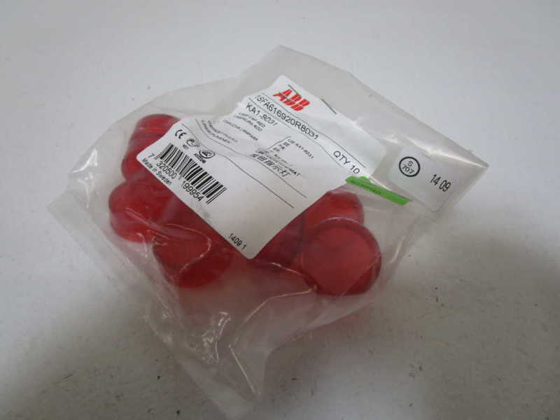 LOT OF 10 ABB LAMP CAP RED KA1-8031 NSMP