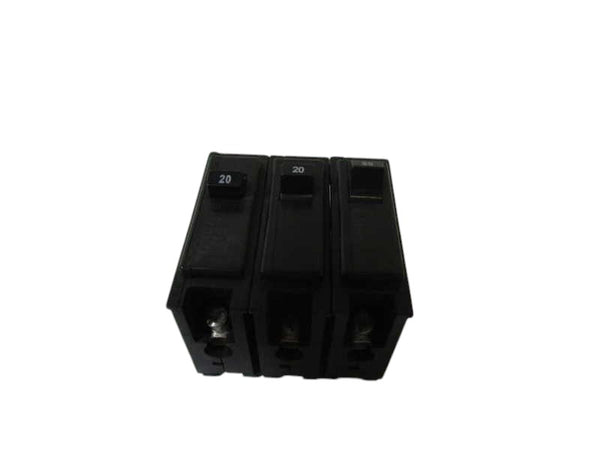 LOT OF 3 CUTLER HAMMER 20AMP CIRCUIT BREAKER BR120 NSNP