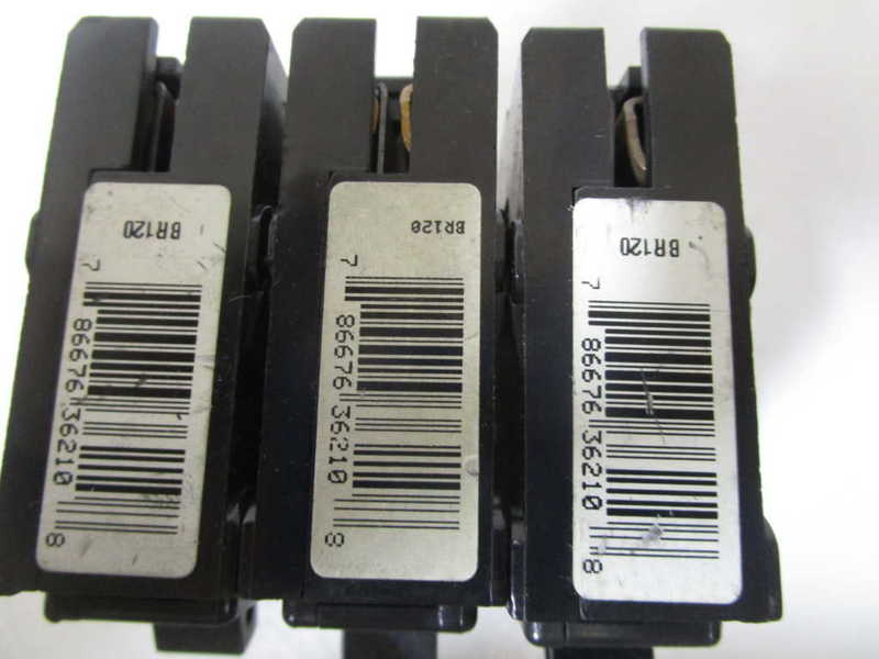 LOT OF 3 CUTLER HAMMER 20AMP CIRCUIT BREAKER BR120 NSNP