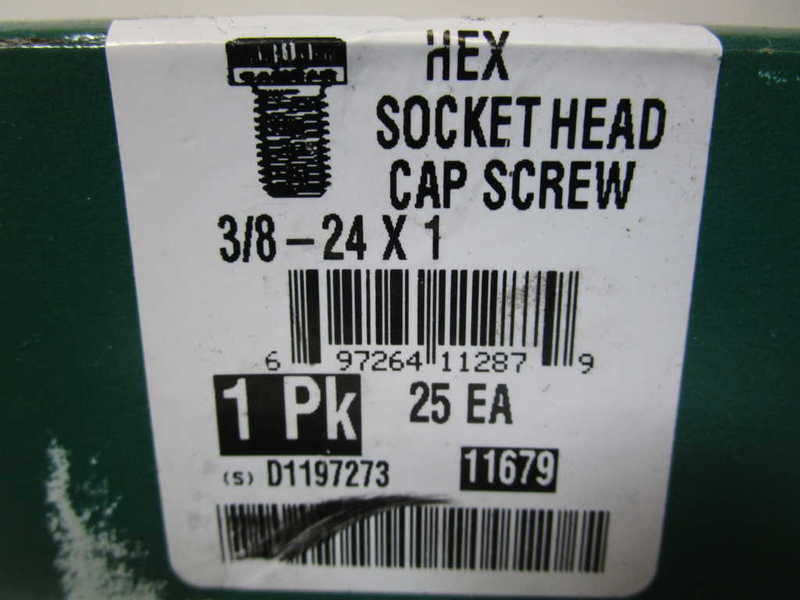 LOT OF 25 HEX SOCKET HEAD CAP SCREW 3/8-24X1 D1197273 NSFS