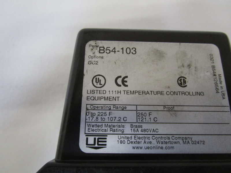 UNITED ELECTRIC TEMPERATURE CONTROL B54-103 NSNP