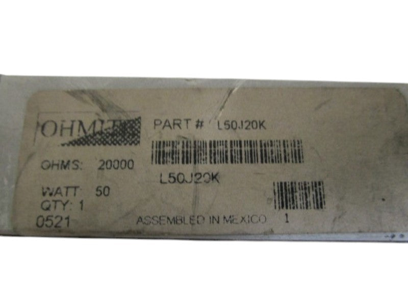 OHMITE 50WATTS 20000OHMS  RESISTOR L50J20K NSMP