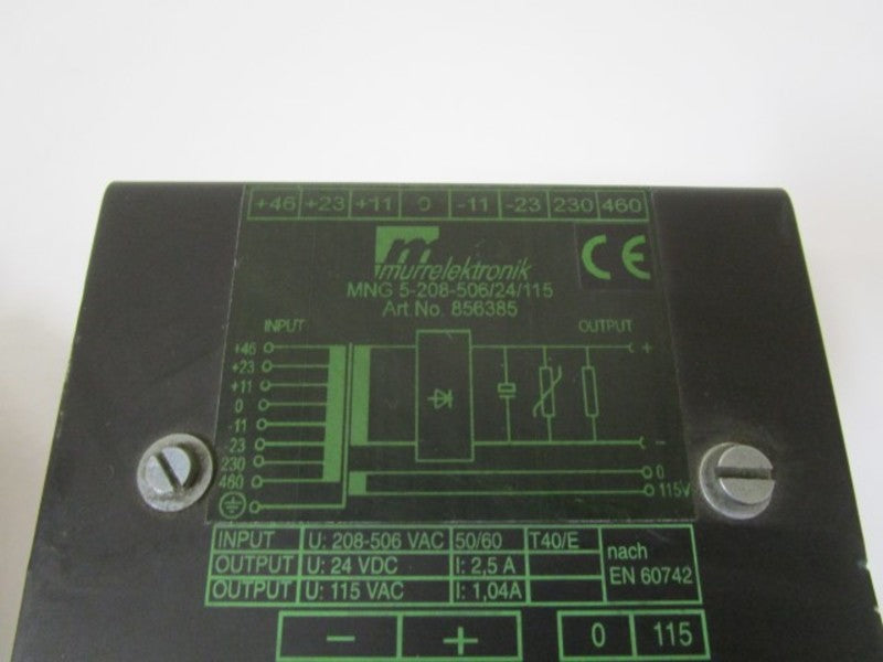 MURR ELEKTRONIK TRANSFORMER MNG 5-208-506/24/115 UNMP