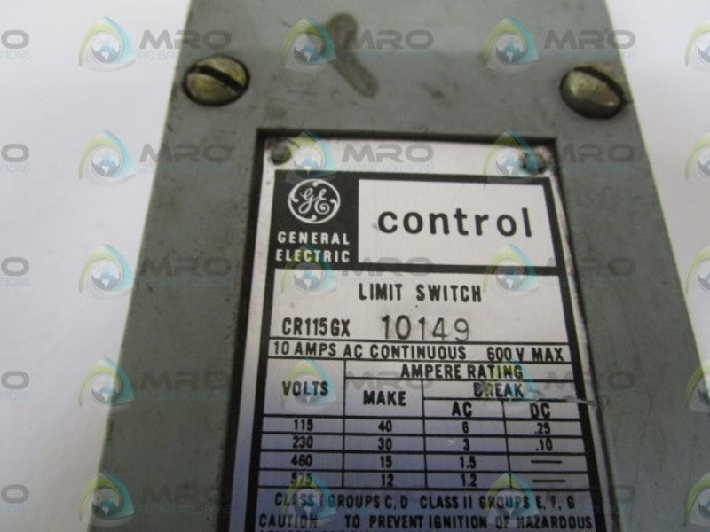GENERAL ELECTRIC LIMIT SWITCH CR115GX10149 UNMP