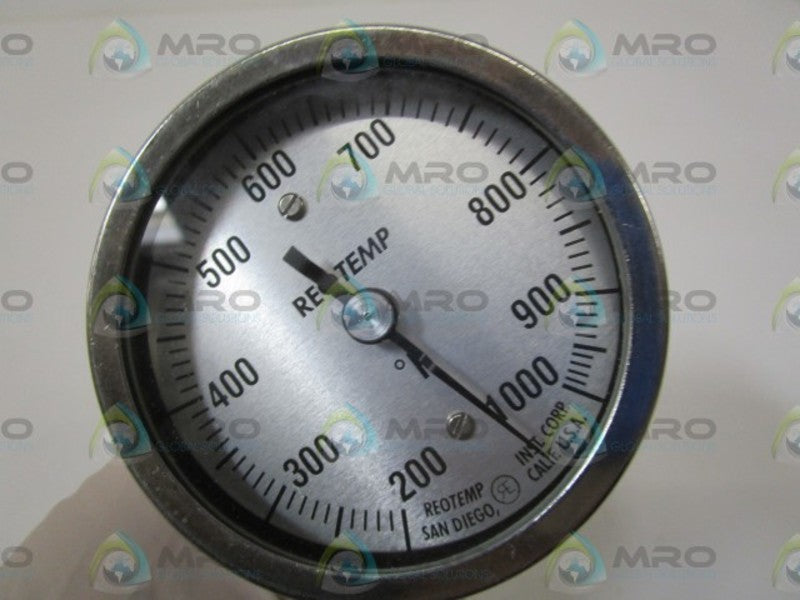 REOTEMP BIMETAL THERMOMETER 200 TO 1000F  LL/04/01/F85 NSNP