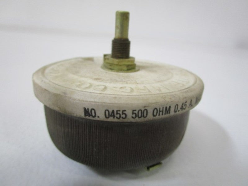 OHMITE 0455 RHEOSTAT 500 OHMS NSNP