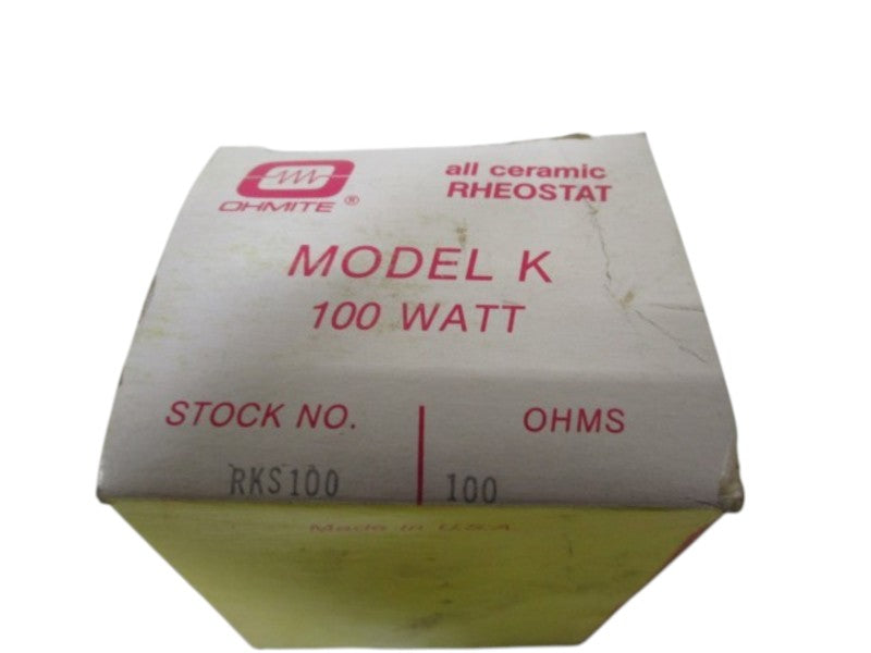 OHMITE RKS100 RHEOSTAT 100OHMS NSMP